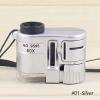 Microscope Accessories Kit 60X Mini Pocket Microscope Handheld Magnifying Glass Focusing Adjusted Loupe with LED Light Microscope Slides (Color : Silver) view 2