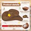 Lewtemi 15.7 Inch Cowboy Hat Piata Western Cowboy Theme Birthday Party Decors Favors with Blindfold Stick Confetti Photo Prop Candy Holder Valentine Party Supplies(Simple) view 4