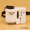 Microscope Accessories Kit 60X Mini Pocket Microscope Handheld Magnifying Glass Focusing Adjusted Loupe with LED Light Microscope Slides (Color : White) view 2
