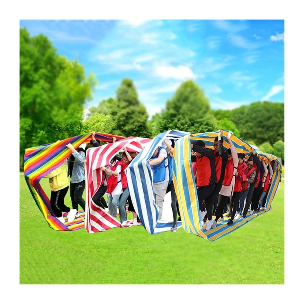 Teamwork Games Playing Run Mat, Adult Kids Field Day Team Building Game Activity Rolling Run Mat, 4 PCS (Size : Adult-6M)