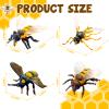 Bbiamsleep 4 Pcs Bee Figurine Set Realistic Bee Figure Honeybee Figurines Bees Model Various Bees Model Fake Bees Animal Figures Insect Toy for Science Project Cake Topper view 2