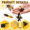 Bbiamsleep 4 Pcs Bee Figurine Set Realistic Bee Figure Honeybee Figurines Bees Model Various Bees Model Fake Bees Animal Figures Insect Toy for Science Project Cake Topper view 3