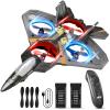 4DRC V17 Foam Remote Control Airplanes Rc Planes for Kids Adults 4-7 8-16, Remote Control Planes Fighter Jet with Light, 360 Flip Fighter Jet Toy, Gravity Sensing, Stunt Roll, Gifts for Kids Boys view 1