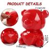 Bear Piggy Bank, Cute Geometry Money Bank, Unbreakable Coin Bank for Girls and Boys, Great Birthday GiftBear Red view 2