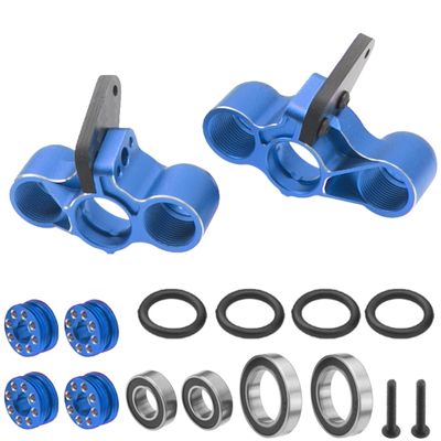 ShareGoo RC Front Hub Steering Knuckles Carriers Caster Blocks Upgrades Part Compatible with Arrma 1/8 Typhon Talion 6S BLX 1/7 Felony Mojave Infraction Limitless 6S BLX,Replace of AR330187 (Blue)