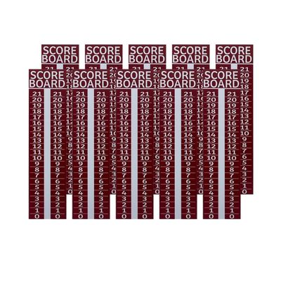 10 pack - Cornhole Scoreboard/Score Keeper Sign/ Horseshoe Score/ Score /Bean Bag Toss (Red)