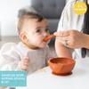 Bumkins Feeding Set with Suction, Includes Spoon and Lid, Training Essentials for Baby-Led Weaning, Toddler Self-Feeding, Babies Eating at 4 Mos Up, Clay view 2