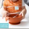 Bumkins Feeding Set with Suction, Includes Spoon and Lid, Training Essentials for Baby-Led Weaning, Toddler Self-Feeding, Babies Eating at 4 Mos Up, Clay view 3