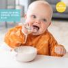 Bumkins Feeding Set with Suction, Includes Spoon and Lid, Training Essentials for Baby-Led Weaning, Toddler Self-Feeding, Babies Eating at 4 Mos Up, Beige view 2