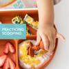 Bumkins Baby Utensils Set, Chewtensils Silicone Spoons for Dipping, Self-Feeding, Baby Led Weaning, Trainer Learning, First Stage Eating, Soft Practice Fork and Spoon, Babies 6 Months, Clay view 3