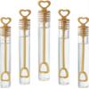 GIFTEXPRESS Bubble Wands Party Favors - 96 Pack Mini 4.25" Tall Gold Color Heart Bubble Sticks - 0.2 Fl Oz / 5 mL Tube of Non Toxic Bubbles Solution for Kids view 1