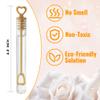 GIFTEXPRESS Bubble Wands Party Favors - 96 Pack Mini 4.25" Tall Gold Color Heart Bubble Sticks - 0.2 Fl Oz / 5 mL Tube of Non Toxic Bubbles Solution for Kids view 2
