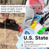Baby Jack & Co 8x8 Learning Lovey South Dakota State Tag Stroller Toy for Babies - Crinkle Toys for Developing Five Senses - Learn About Capitals - Travel with Baby Jack - BPA Free Clip view 3