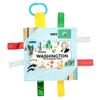 Baby Jack & Co 8x8 Learning Lovey Washington State Tag Stroller Toy for Babies - Crinkle Toys for Developing Five Senses - Learn About Capitals - Travel with Baby Jack - BPA Free Clip view 1