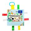 Baby Jack & Co 8x8 Learning Lovey Pennsylvania State Tag Stroller Toy for Babies - Crinkle Toys for Developing Five Senses - Learn About Capitals - Travel with Baby Jack - BPA Free Clip view 1