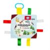 Baby Jack & Co 8x8 Learning Lovey Arkansas State Tag Stroller Toy for Babies - Crinkle Toys for Developing Five Senses - Learn About Capitals - Travel with Baby Jack - BPA Free Clip view 1