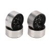 Dilwe RC Wheel Hub, 4Pcs RC Metal Wheel Hub Universal RC Car Wheel Rims 1.0" Beadlock Wheel Rims for Axial SCX24 Deadbolt Upgrade Replacement Parts RC Accessories(Black) view 1
