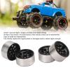 Dilwe RC Wheel Hub, 4Pcs RC Metal Wheel Hub Universal RC Car Wheel Rims 1.0" Beadlock Wheel Rims for Axial SCX24 Deadbolt Upgrade Replacement Parts RC Accessories(Black) view 3
