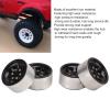 Dilwe RC Wheel Hub, 4Pcs RC Metal Wheel Hub Universal RC Car Wheel Rims 1.0" Beadlock Wheel Rims for Axial SCX24 Deadbolt Upgrade Replacement Parts RC Accessories(Black) view 4