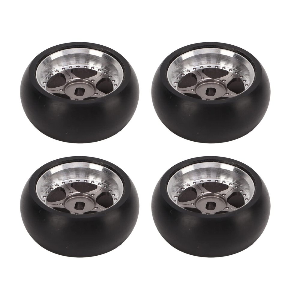 Dilwe RC Drift Tire,4pcs RC Aluminum Alloy Wheel Tires for 1/28 for K969 for K989 for P929 Model car Upgraded Part, Rim Wheel Drift Tire RC Accessory