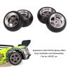 Dilwe RC Drift Tire,4pcs RC Aluminum Alloy Wheel Tires for 1/28 for K969 for K989 for P929 Model car Upgraded Part, Rim Wheel Drift Tire RC Accessory view 2