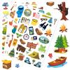 512 Pcs Travel Camping Stickers in 16 Sheets Outdoor Adventure Themed Self Adhesive Decals for Birthday Invitations Envelopes Decorations Party Goodie Gifts Bag Decor Game Class Rewards view 1