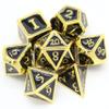 HEIMDALLR Metal D&D Dice Set 7 pcs - Dice Box & Velvet Dice Bag; Metal DND Dice Set D&D (Dungeons and Dragons) w D20 - Blacksmith Craft Dice (Obsidian) view 2