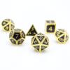 HEIMDALLR Metal D&D Dice Set 7 pcs - Dice Box & Velvet Dice Bag; Metal DND Dice Set D&D (Dungeons and Dragons) w D20 - Blacksmith Craft Dice (Obsidian) view 3
