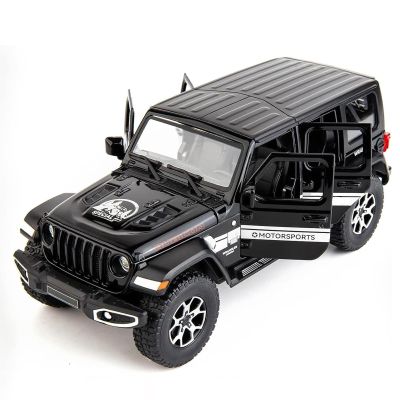 BDTCTK Off-Road 7 Door for Wrangler Diecast Toy Car Model, 1/22 Scale Metal Alloy Vehicle for Kids Boys Girls Adults, Doors Open, Light and Sound, Gifts Black