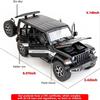 BDTCTK Off-Road 7 Door for Wrangler Diecast Toy Car Model, 1/22 Scale Metal Alloy Vehicle for Kids Boys Girls Adults, Doors Open, Light and Sound, Gifts Black view 2
