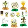 ANGOLIO 12PCS Cross Shaped Honeycomb Decorations - Floral Baptism Table Centerpieces for Christian Celebrations, Baby Shower & Religious Party Supplies view 1
