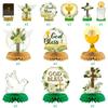 ANGOLIO 12PCS Cross Shaped Honeycomb Decorations - Floral Baptism Table Centerpieces for Christian Celebrations, Baby Shower & Religious Party Supplies view 3