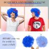 Jutom 2 Pieces Blue Wig Afro Wig Funky Thing Fuzzy Costume for Halloween Outfit Party Accessories 100th Day(Royal Blue) view 4