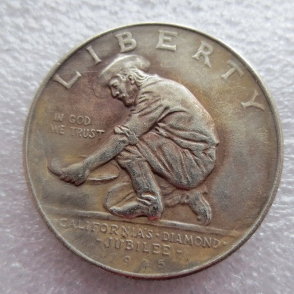 Rare 1925 California Diamond Jubilee Half Dollar American USA Antique Restrike Cool Silver Color Coin. Explore Now!
