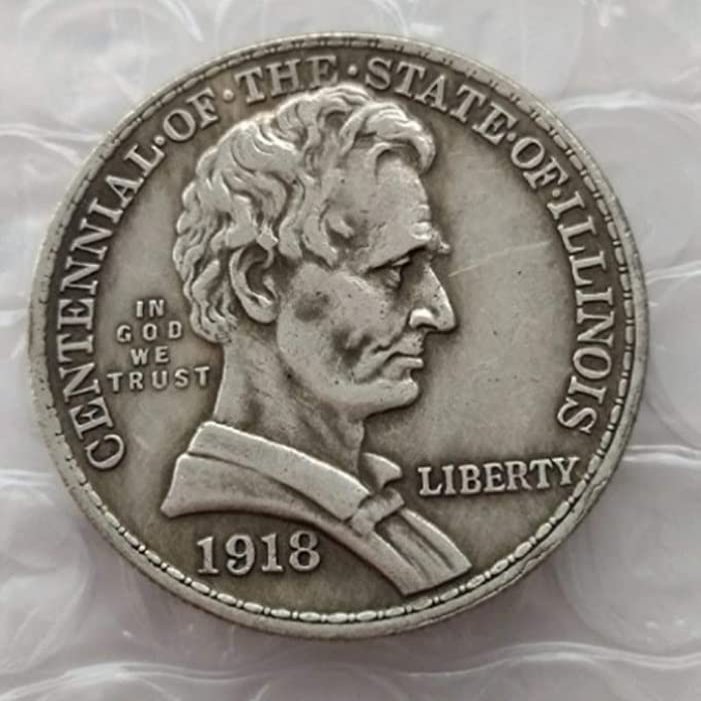 Rare 1918 American USA United States Lincoln Half Dollar Antique Restrike Cool Coin. Explore Now!