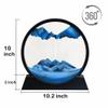 Arthink Moving Sand Art Picture,Liquid Motion 3D Sea Sandscape in Motion Display, Flowing Sand Frame Desktop Art Bookshelves Home Office Decoration (12 inch, Blue) view 3