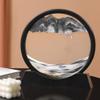 Arthink Moving Sand Art Picture in Motion Round Glass 3D Deep Sea Landscape, Dynamic Sand Art Sandscapes, Sensory Relaxing Desktop Table Decor Desk Decor Art Desk (12 inch, Black) view 2