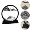 Arthink Moving Sand Art Picture in Motion Round Glass 3D Deep Sea Landscape, Dynamic Sand Art Sandscapes, Sensory Relaxing Desktop Table Decor Desk Decor Art Desk (12 inch, Black) view 4