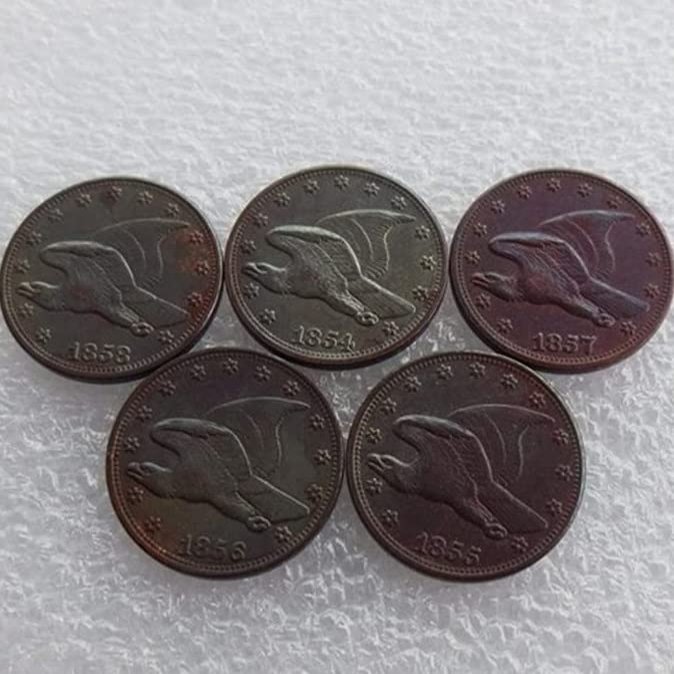 Rare USA 5pcs 1854-1858 Flying Eagle Cent American USA Cool Antique Restrike Coins. Discover Now!