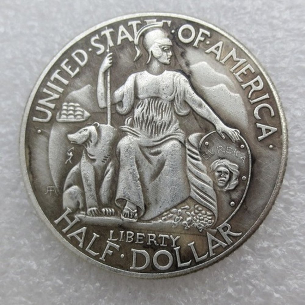 Rare US United States 1935 San Diego Commemorative Half Dollars Antique Restrike Silver Color Coin. Explore Now!