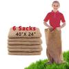 Alytree 6 Pack Burlap Potato Sack Race Bags, 24"x40" Outdoor Lawn Games for Kids & Adults, Outside Yard Games for Birthday Party, Field Day Family Reunion, Carnival, Easter, Halloween, 4th of July view 1