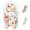 2-in-1 Baby Head Support and Strap Cover for Car Seat, Super Soft Mink Floral CarSeat Insert Cushion Headrest for Bouncers, Strollers, Swing view 1