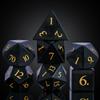 UDIXI Stone DND Dice Set, 7PCS Gemstone Dice Natural Stone with Gift Case for Role Playing Game and Tabletop Games (Obsidian) view 1