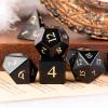 UDIXI Stone DND Dice Set, 7PCS Gemstone Dice Natural Stone with Gift Case for Role Playing Game and Tabletop Games (Obsidian) view 4
