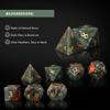 UDIXI Stone DND Dice Set, 7PCS Bloodstone Gemstone Dice Real Stone with Gift Case for D&D and Tabletop Games view 3