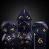 UDIXI Stone D&D Dice Set 7PCS Blue Sandstone Gemstone DND Dice with Leather Gift Box for Role Playing Game and Other Tabletop Games view 1