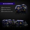 UDIXI Stone D&D Dice Set 7PCS Blue Sandstone Gemstone DND Dice with Leather Gift Box for Role Playing Game and Other Tabletop Games view 3