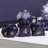 UDIXI Stone D&D Dice Set 7PCS Blue Sandstone Gemstone DND Dice with Leather Gift Box for Role Playing Game and Other Tabletop Games view 4