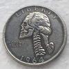 Rare USA United States 1964D Washington Quarter Dollar Skull Zombie Skeleton Antique Restrike Silver Color Coin. Discover Now! view 1