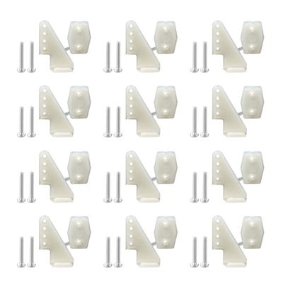 AONTOKY 12 Sets Nylon Control Horns T Style L18W13H25mm 4 Holes for RC Airplane KT Model Plane Parts with M2x14mm Screw